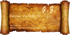 Gecse Zoltán névjegykártya